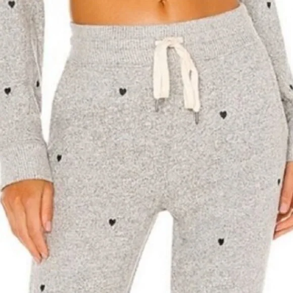 Rails Oakland Sweatpant Melange Grey Black Hearts Jogger Large - Picture 11 of 12